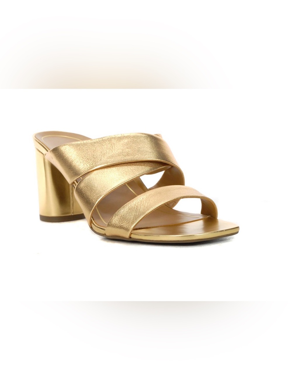 VIONIC WOMEN’S MERLOT GOLD METALLIC LEATHER HEELED SANDALS size 9